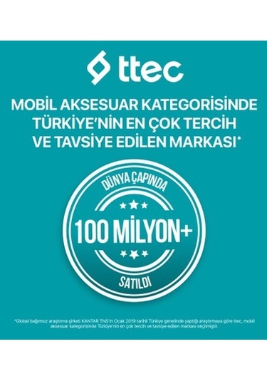 Ttec 2SCG03S Smartcharger Trio Gan 65W PD Usb-C + Usb-A Hızlı Şarj Aleti Siyah