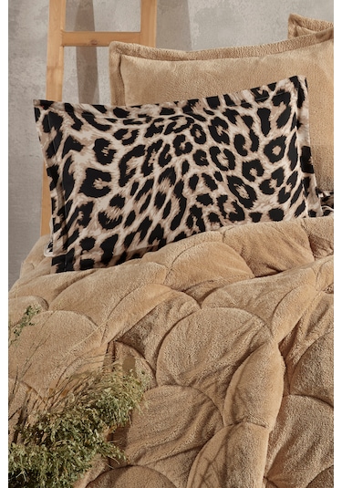 Nordqueen Wellsoft Çift Kişilik Uyku Seti Çift Taraflı Leo Kahverengi