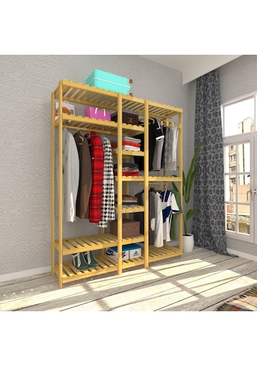 Corto - Açık Ahşap Gardırop