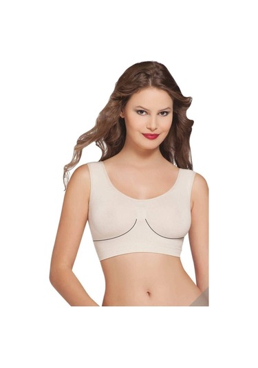 Layza Form Kadın Siyah Kalın Askılı Seamless Dikişsiz Pedli Büstiyer 12000Siyah L