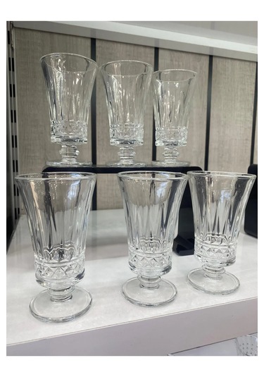 6 Lı Cam Kahve Yanı Su Bardağı Kadeh Kupa Bardak 120ml