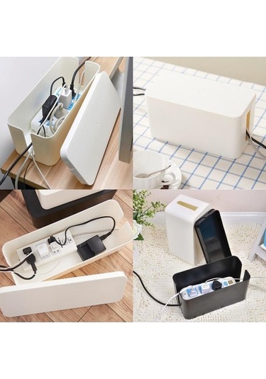 Pazly Ahşap Kablo Organizatörü - Toz Geçirmez Güç Kaynağı Kutusu - Şarj Cihazı Saklama Kutusu Wbl L - Kablo Yönetimi