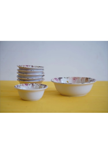 Mitra Dijital Baskılı 7'li Çerezlik Kase Şeffaf