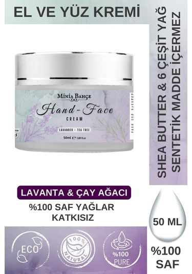 Minia Bahçe Lavanta & Çay Ağacı Yağı Besleyici El ve Yüz Kremi 50 ML