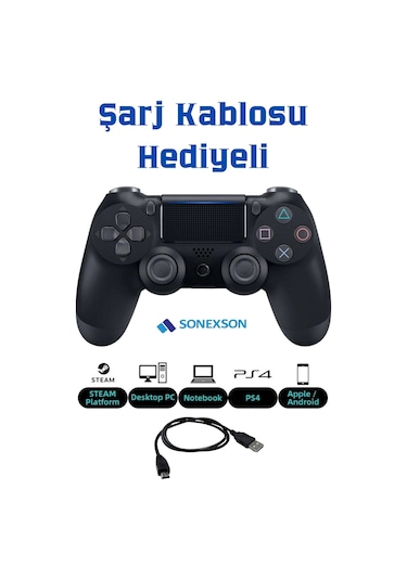 Doubleshock Ps 4 Kablosuz Joystick Tablet Telefon Pc Uyumlu Titreşimli Oyun Kolu 1 Adet