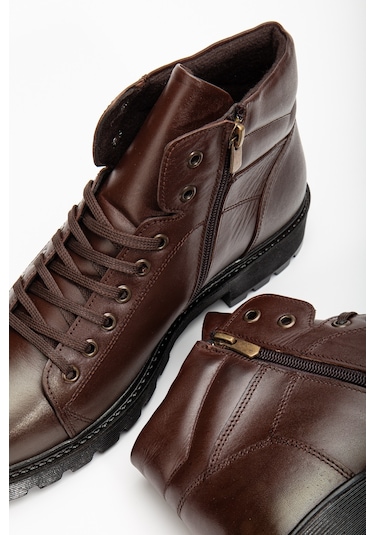 D2015 Garantili Kışlık Su Ve Soğuk Geçirmez Erkek Bot Kahverengi