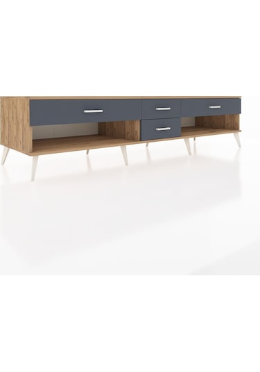Kronos Tv Ünitesi 4 Çekmeceli 220x59x51 Çam-çam/antrasit Atlas Çam/antrasıt - Atlas Çam