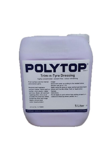 Polytop Trim & Tyre Dressing Motor Trim Koruyucu Ve Parlatıcı 5lt.