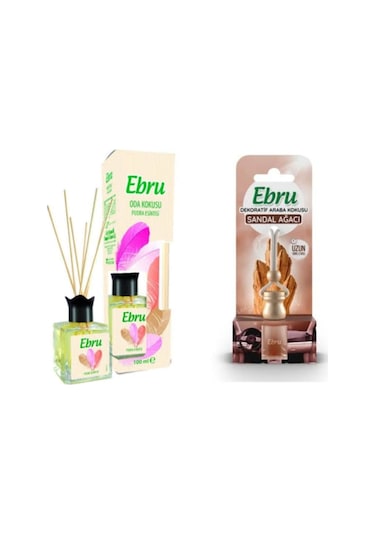 Ebru Pudra Esintisi Oda Kokusu 100 ML + Sandal Ağacı Araba Kokusu