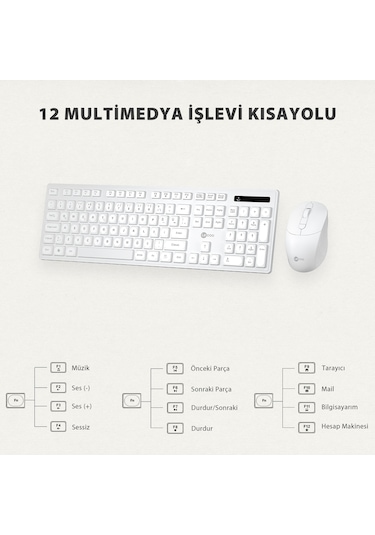 Lecoo KW201 Kablosuz Türkçe Q  Klavye & Mouse Set