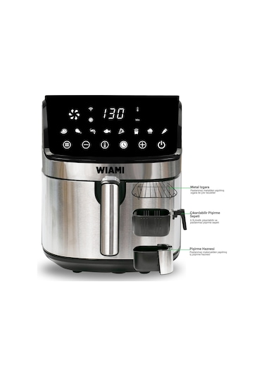 Wiami Airfryer 6.5 L V2 Akıllı Yağsız Fritöz