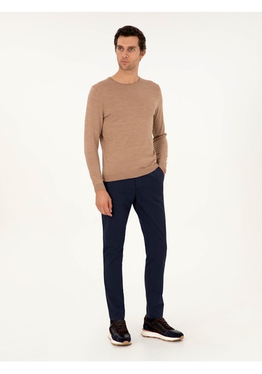Cacharel Lacivert Slim Fit Pamuk Karışımlı Kanvas Pantolon