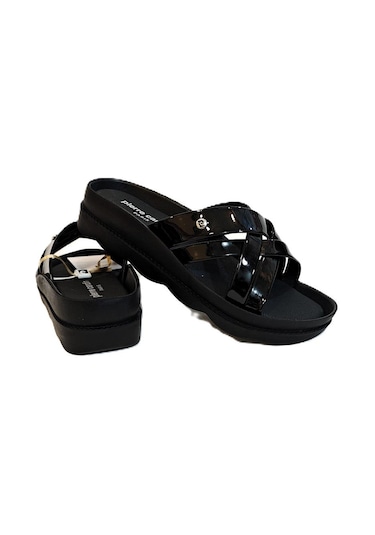 Pierre Cardin 7485 Siyah Rugan Bayan Terlik Siyah