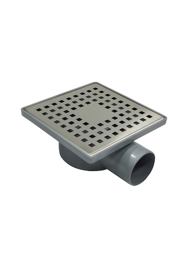 Quantum Dizayn Qat 512 Serisi 15x15 Yan 50q Çıkışlı Yer Süzgeci Krom