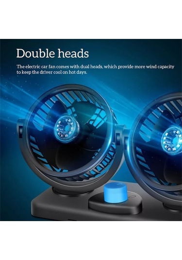 Moly Araba Dashboard Soğutma Fanı - Usb Çift Kafalı Soğutucu - Güçlü Rüzgar - 360 Dönme - Kullanışlı Hava Sirkülasyonu