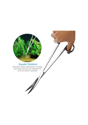 Akvaryum Seti 5'i 1 Arada Paslanmaz Çelik Akvaryum Su Bitkisi Alet Seti Pense Makas Spatula