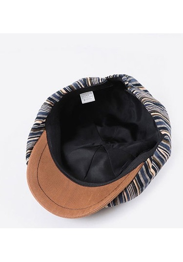 Sekizgen Desenli Şık Ve Modern Kadın Şapkası Mavi