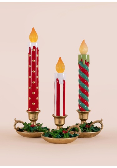 The Mia Dekoratif Led Işıklı Yılbaşı Mumu 18x18x51 Cm 1 Adet