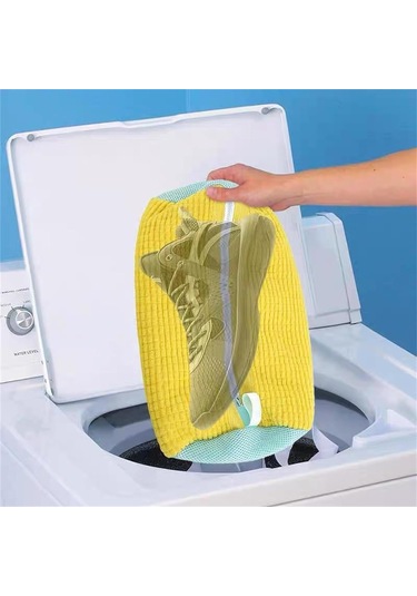 Ayakkabılar İçin Özel Çamaşır Makinesi Deformasyon Önleyici Yıkama Torbası Sarı
