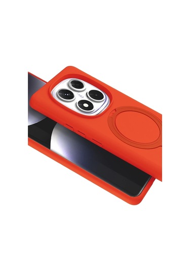 Özel Xiaomi Redmi Note 14 Pro 4g Regal Magsafe Standlı Kapak - Turuncu Fırsat