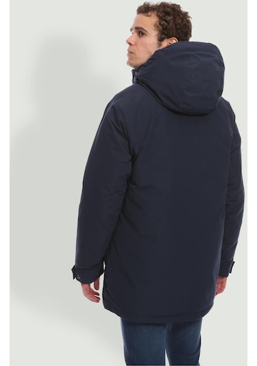 Jack & Jones Fonksiyonel Cepli Kapüsonlu Parka- Champ 12236015 Navy Blazer Siyah