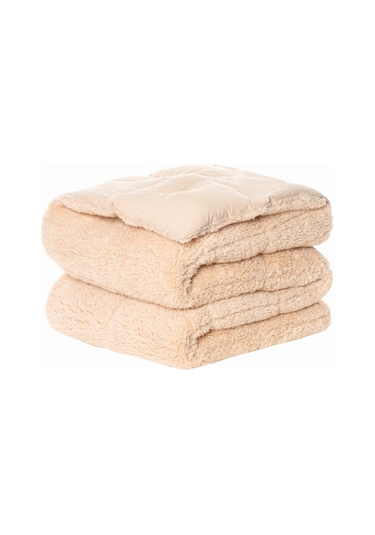 Cotton Box Tek Kişilik Peluş Yorgan Krem 155x215