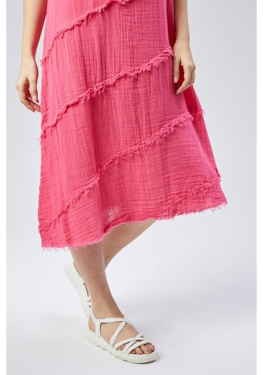 Muslin Elbise Yazın Vazgeçilmesi Pembe