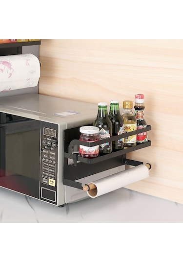 Sones Mutfak Tek Katmanlı Manyetik Buzdolabı Raf Depolama Tutucu Siyah