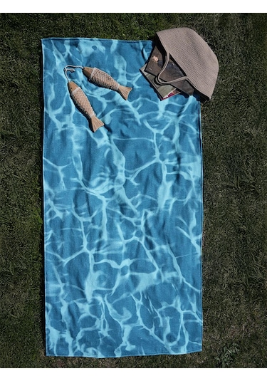 Kadife 100x180 Cm Desenli Modern Plaj Havlusu Baveno Desen001