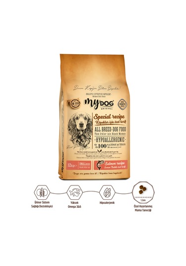 Mydog Az Tahıllı Somon Balıklı Küçük Irklar İçin Köpek Maması 12k