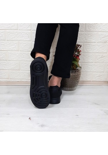 Bestof 074 Siyah-siyah Sneaker Düz Taban Hafif Rahat Spor Çift Ayakkabısı 001