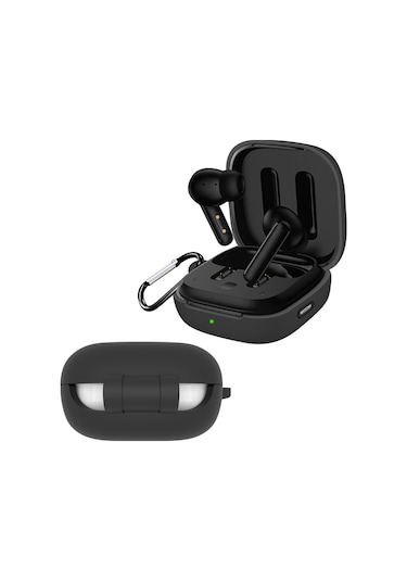 Siyah Silikon Koruyucu Kapak Qcy T13 Anc Airdots Tws Bluetooth Kulaklık Kutusu Toz Geçirmez Koruyucu Kılıf