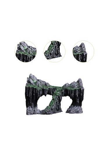 Suntek Balık Tankı Kayalık Mağarası Reçine Gizli Betta İsteğe Bağlı