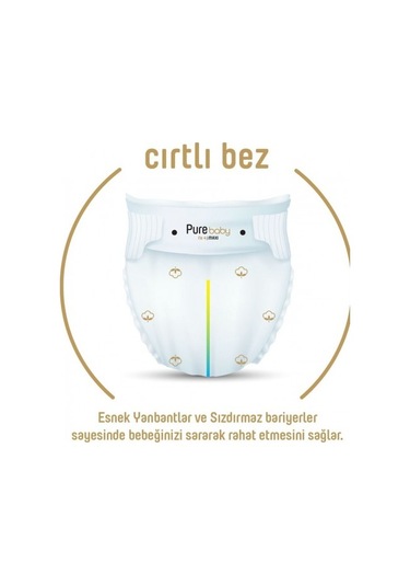 Pure Baby Organik Pamuklu Bez 5 Numara Junior 76 Lı Islak Havlu PUREBABY.014 5 Numara