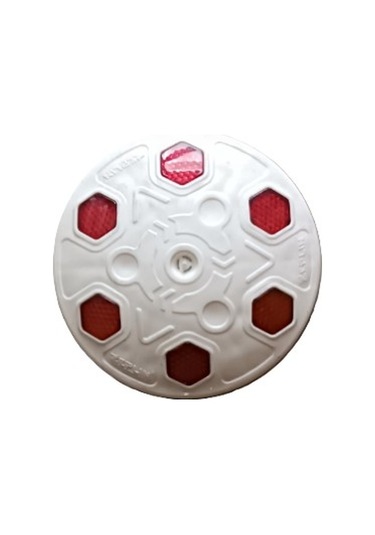 5 Adet Yuvarlak Mercekli Yol Butonu Beyaz Renk