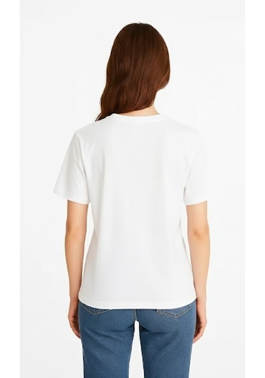 Markapia Woman Kadın %100 Pamuk Basic T-shirt Beyaz