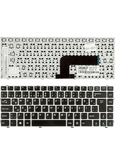 Medion B14Y Notebook Klavye (Gümüş Tr) Gümüş Çerçeveli