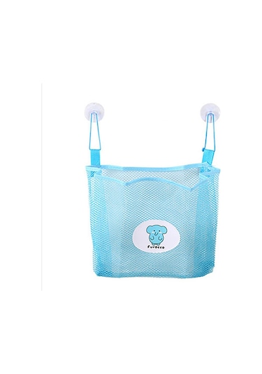 Banyo Düzenleyici File Bebek Banyo Zamanı Düzenli Saklama Oyuncak Vantuzlu File Çanta Arı Mavi
