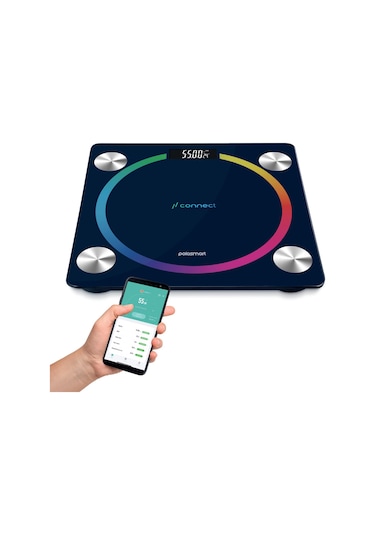 Polosmart PSC45 Pilli Bluetooth Vücut Analizli Yağ Kas Su Ölçer Hassas Akıllı Tartı