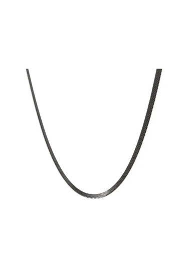 İtalyan 4 Mm Gümüş Rengi Çelik Ezme Zincir 45 Cm Silver