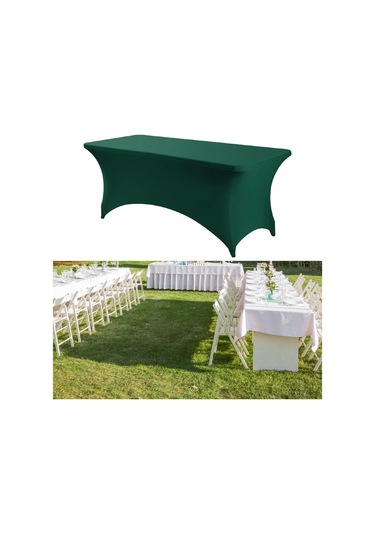Homyl Katlanır Masa Için Örtüsü Spandex Satıcı Düğün Doğum Günü Yeşil