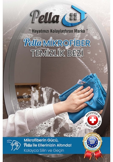 Pella Mikrofiber Temizlik Bezi Çok Renkli 3'lü 40 x 30 CM