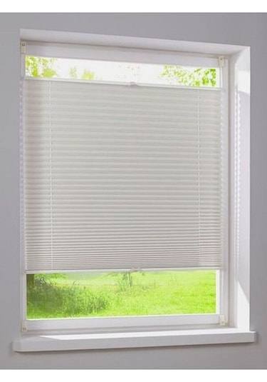 Beyaz 09-01 Plise Perde - Katlanır Cam Balkon Perdesi Beyaz