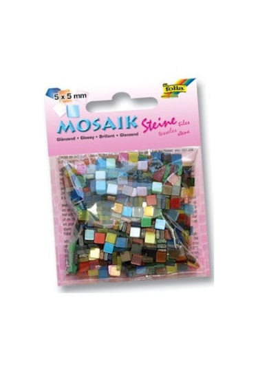 Folia Parlak Mozaik 5X5 MM 20 Renk Karışık 700 Adet