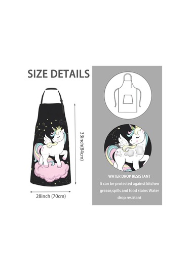 Önlük, Kadınlar İçin Ayarlanabilir Boyunlu Önlük, Ev İçin Uygun Pop Art Tek Boynuzlu Atlar Uzay Elemanları, Diğer
