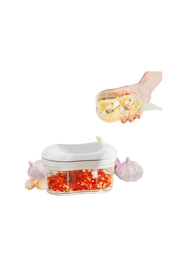 Teltree Pratik Mutfak Yardımcısı: Manuel Sarımsak Doğrayıcı Ve Sebze Kesici Gri