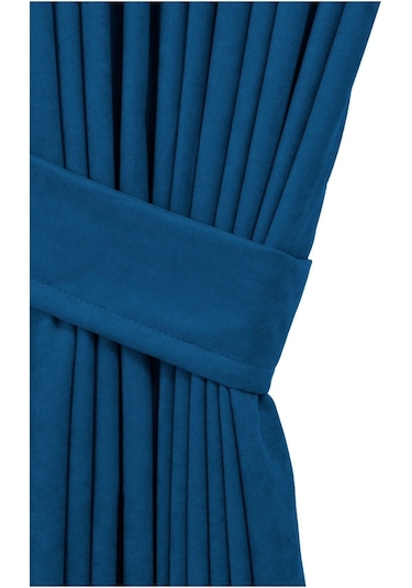 Cheap's Home Petek Dokulu Kadife Dokuma Düz Dikiş Ekstrafor Büzgü Fon Perde Lacivert