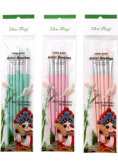 Willowhaven Zhutıng 2 Takım Pembe İnci Çubuk Naylon Yün Tebeşir Seti Zhutıng 2 Set Pembe Yün Tebeşir Seti, Naylon Ve Ahşap, 6 Adet Kalem Ucu, Sulu Boya Uygun