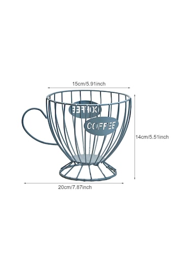 Suntek Kahve Kapsül Düzenleyici Depolama Sepeti Ekran Ev Dekoru Mavi