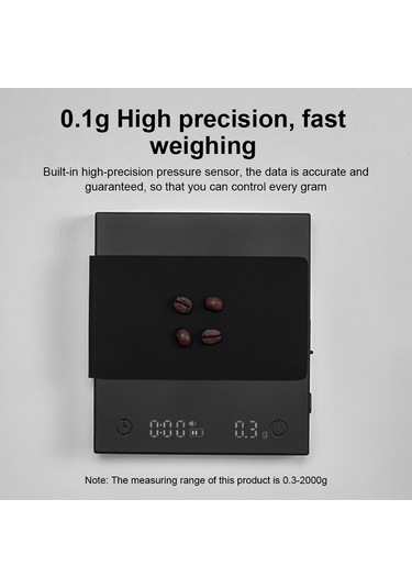 Reedark "profesyonel Kahve Terazisi: 0.1g Hassasiyet, 3 Mod, Usb-c Şarj, Zamanlayıcılı, Silikon Kılıflı" Siyah